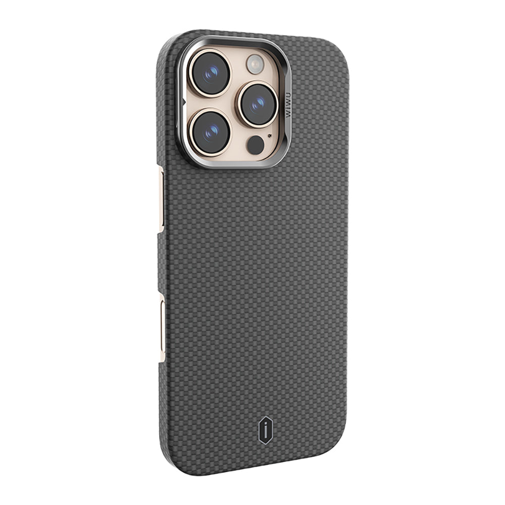 Wiwu DCC-208 iPhone 16 Pro M-safe Kamera Standlı Aramid Fiber Tasarım Kevlar Kılıf