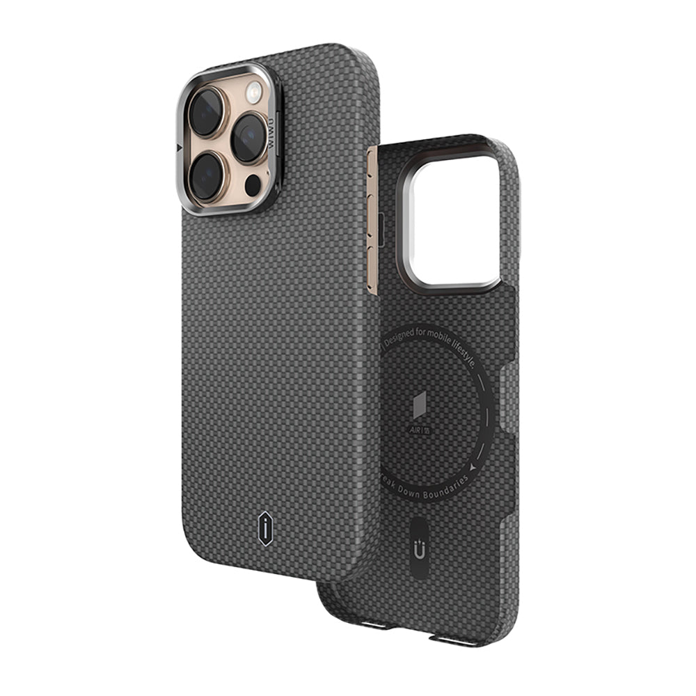 Wiwu DCC-208 iPhone 16 Pro M-safe Kamera Standlı Aramid Fiber Tasarım Kevlar Kılıf