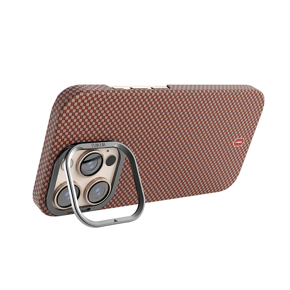 Wiwu DCC-208 iPhone 16 Pro M-safe Kamera Standlı Aramid Fiber Tasarım Kevlar Kılıf