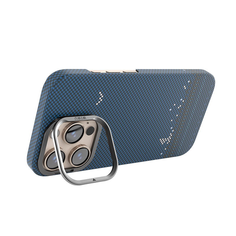 Wiwu DCC-209 iPhone 16 Pro M-safe Kamera Standlı Aramid Fiber Tasarım Kevlar Kılıf