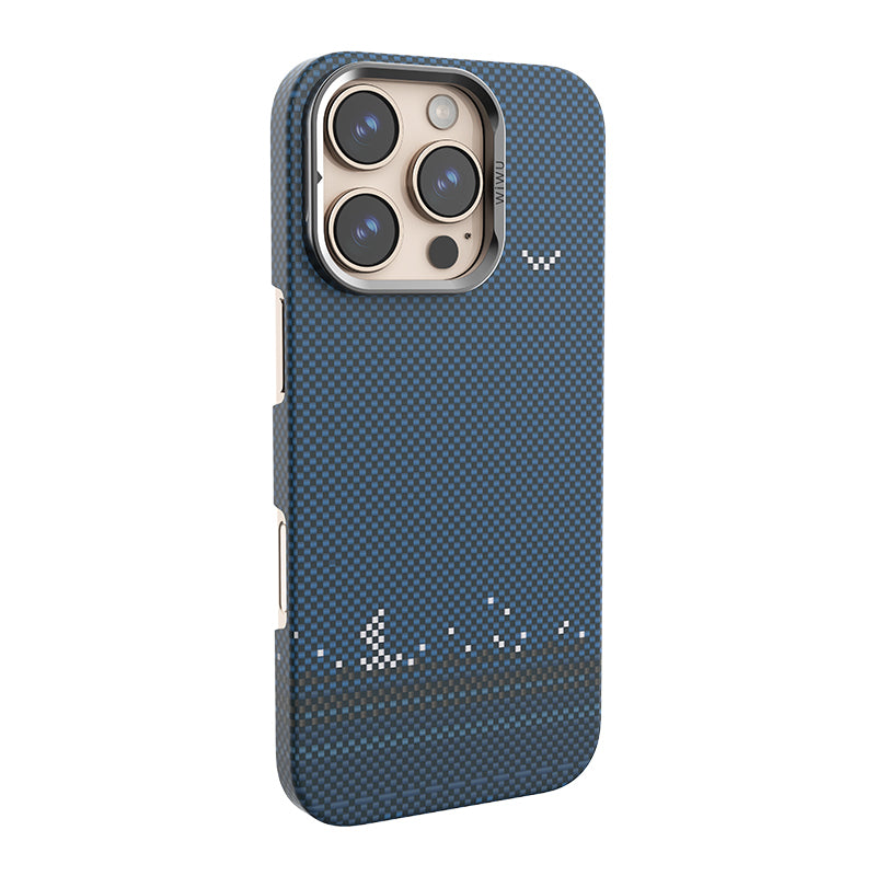 Wiwu DCC-209 iPhone 16 Pro M-safe Kamera Standlı Aramid Fiber Tasarım Kevlar Kılıf