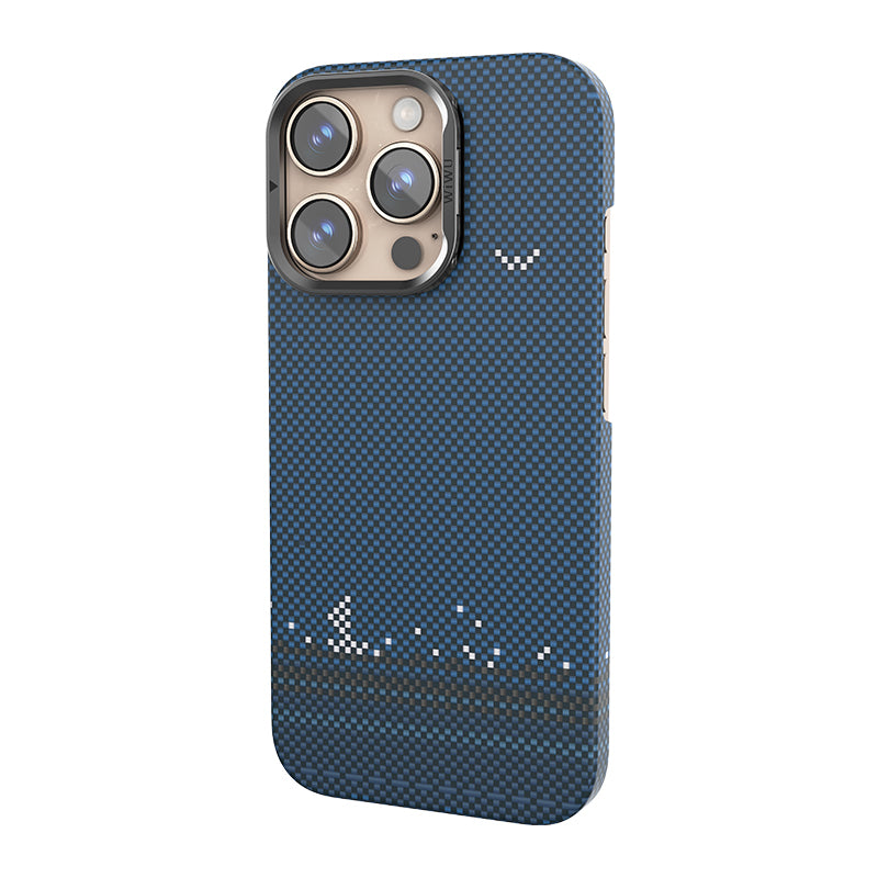 Wiwu DCC-209 iPhone 16 Pro M-safe Kamera Standlı Aramid Fiber Tasarım Kevlar Kılıf