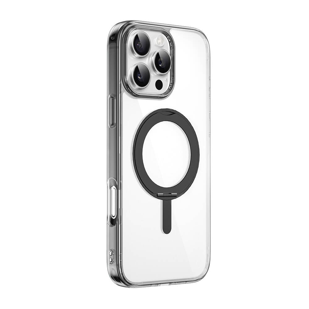 Wiwu MCC-201 iShield Ultra Serisi iPhone 16 Pro M-safe Şarj Özellikli Standlı Crystal Sert PC Kılıf