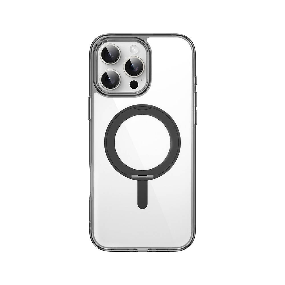 Wiwu MCC-201 iShield Ultra Serisi iPhone 16 Pro M-safe Şarj Özellikli Standlı Crystal Sert PC Kılıf