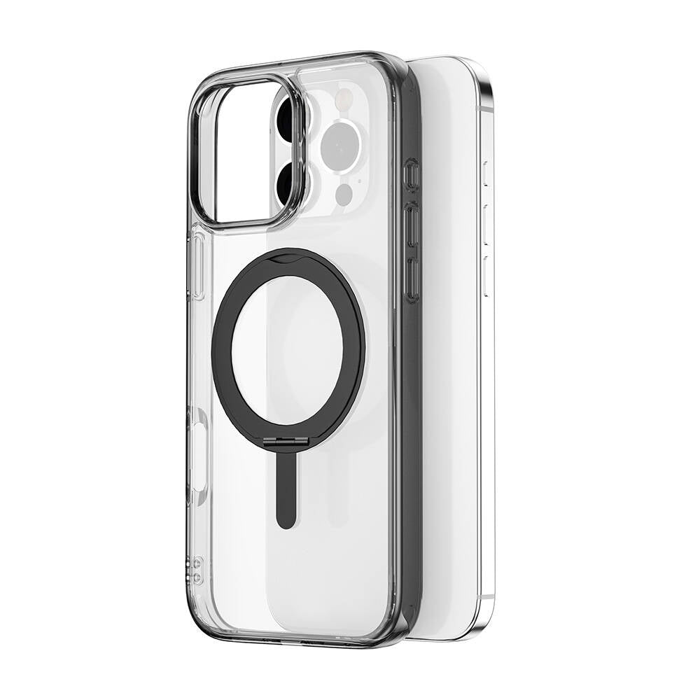Wiwu MCC-201 iShield Ultra Serisi iPhone 16 Pro M-safe Şarj Özellikli Standlı Crystal Sert PC Kılıf