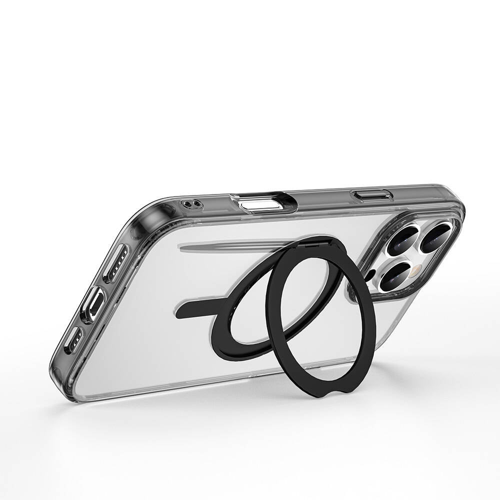 Wiwu MCC-201 iShield Ultra Serisi iPhone 16 Pro M-safe Şarj Özellikli Standlı Crystal Sert PC Kılıf