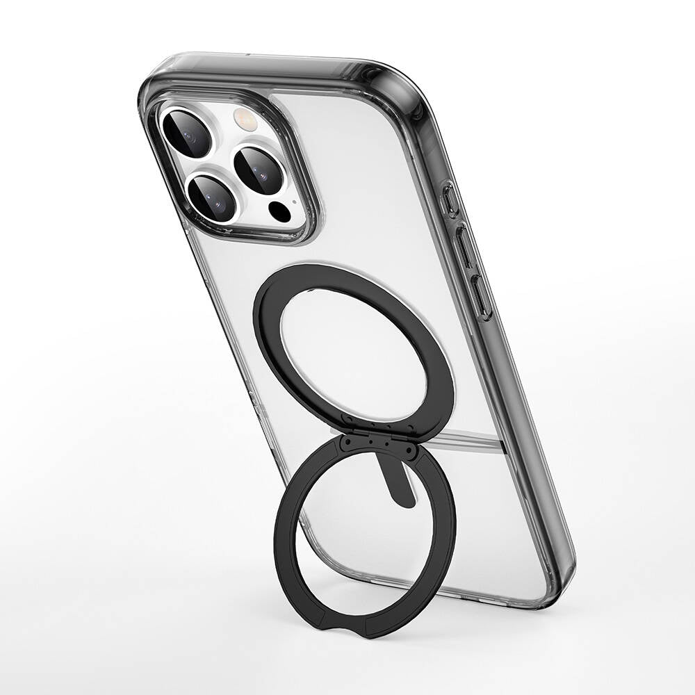 Wiwu MCC-201 iShield Ultra Serisi iPhone 16 Pro M-safe Şarj Özellikli Standlı Crystal Sert PC Kılıf