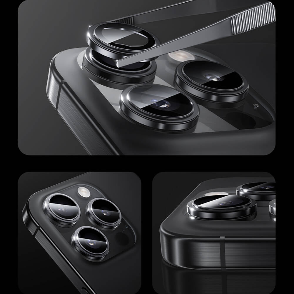 Benks iPhone 16 Pro Max Parlama Önleyici Glass Warrior Metal Kamera Lens Koruyucu