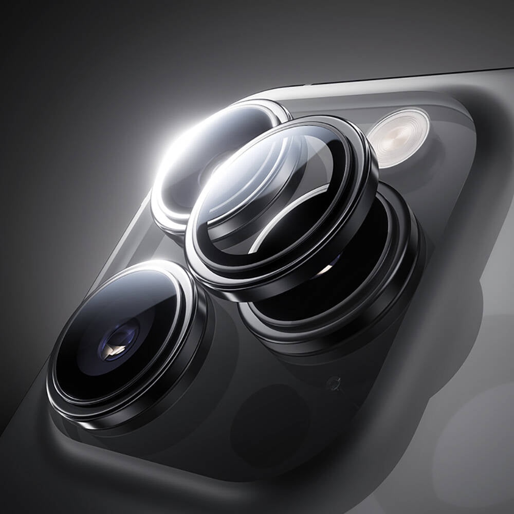 Benks iPhone 16 Pro Max Parlama Önleyici Glass Warrior Metal Kamera Lens Koruyucu