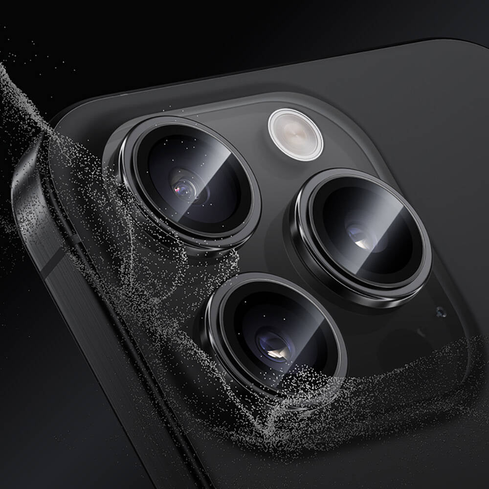 Benks iPhone 16 Pro Max Parlama Önleyici Glass Warrior Metal Kamera Lens Koruyucu