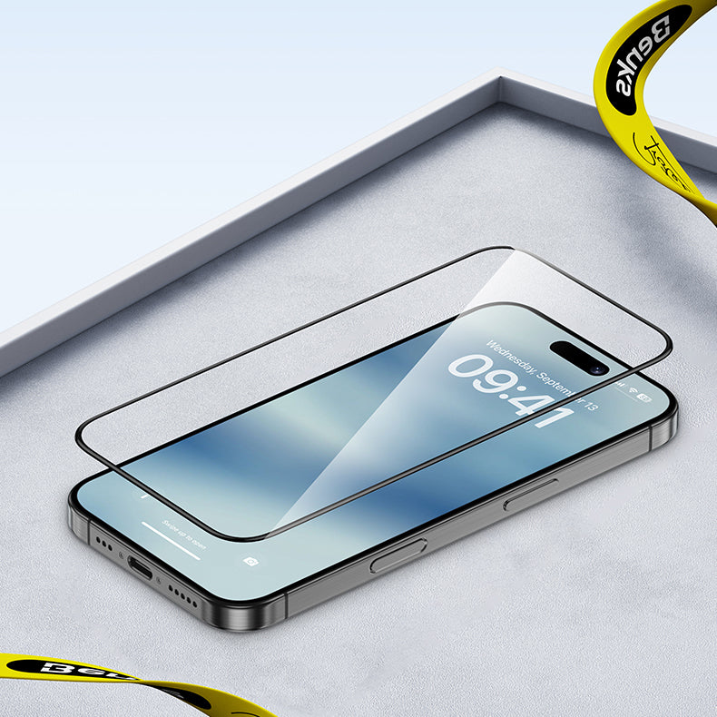 Benks Ultra Shield iPhone 16 Pro Max 0.9mm Çerçeveli 0.3mm Ekran Koruyucu + Kolay Uygulama Aparatlı