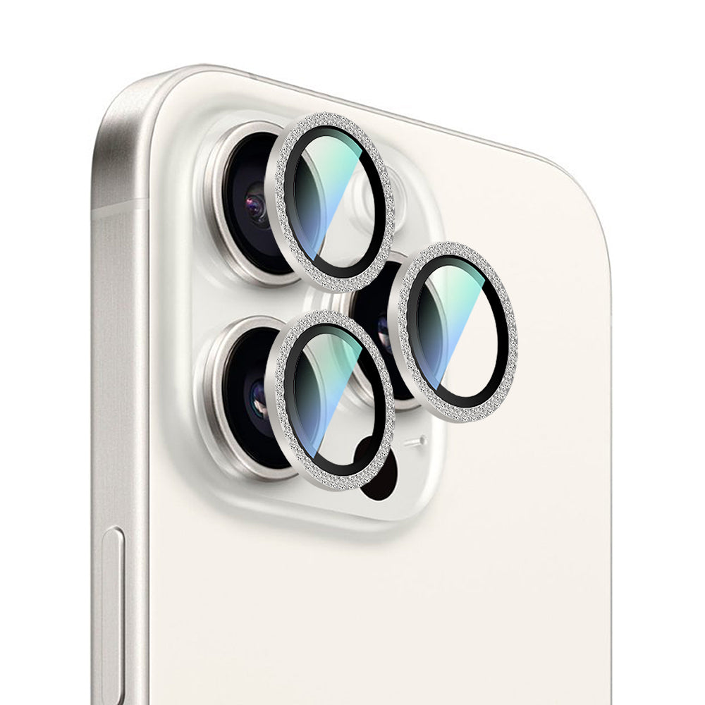 CaseWorld Alloy Sparkling Diamond Serisi iPhone 16 Pro Max Taşlı Lens Koruyucu