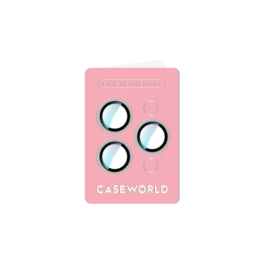 CaseWorld Alloy Sparkling Diamond Serisi iPhone 16 Pro Max Taşlı Lens Koruyucu