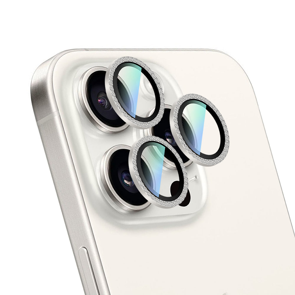 CaseWorld Alloy Sparkling Diamond Serisi iPhone 16 Pro Max Taşlı Lens Koruyucu