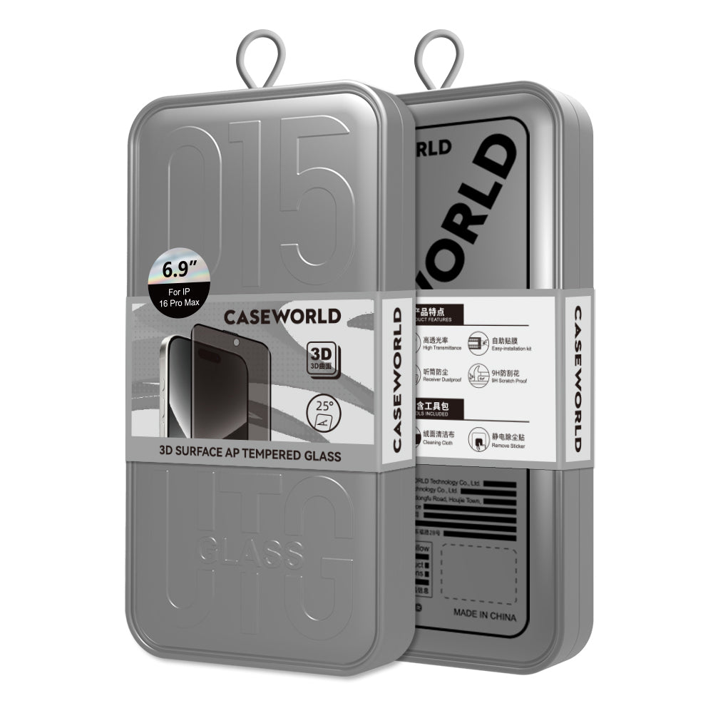 CaseWorld HD Serisi iPhone 16 Pro Max 0.25mm Privacy Temperli Cam Ekran Koruyucu