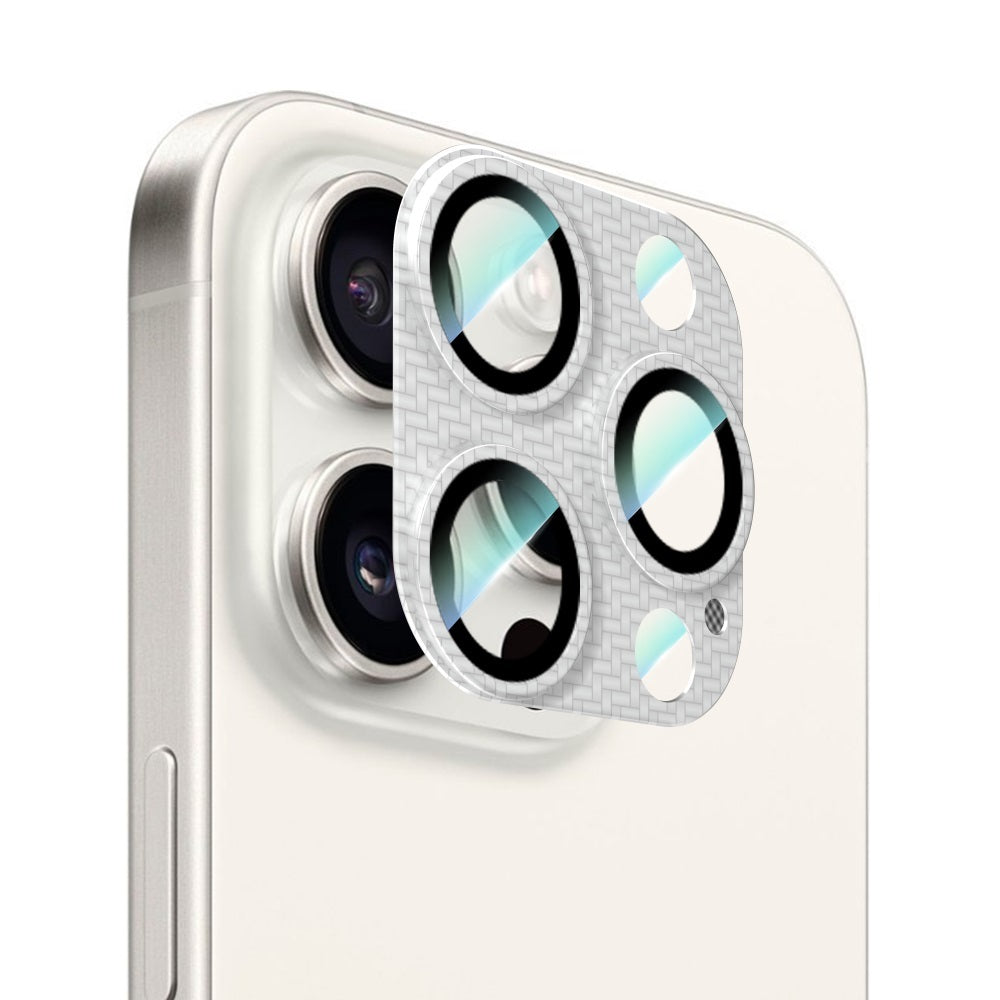CaseWorld Karbon Fiber Serisi iPhone 16 Pro / 16 Pro Max Anti Reflective Ultra Clear Full Kamera Lens Koruyucu