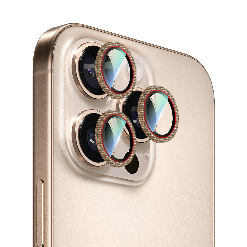 CaseWorld Karbon Fiber Serisi iPhone 16 Pro Max Anti Reflective Ultra Clear Kamera Lens Koruyucu