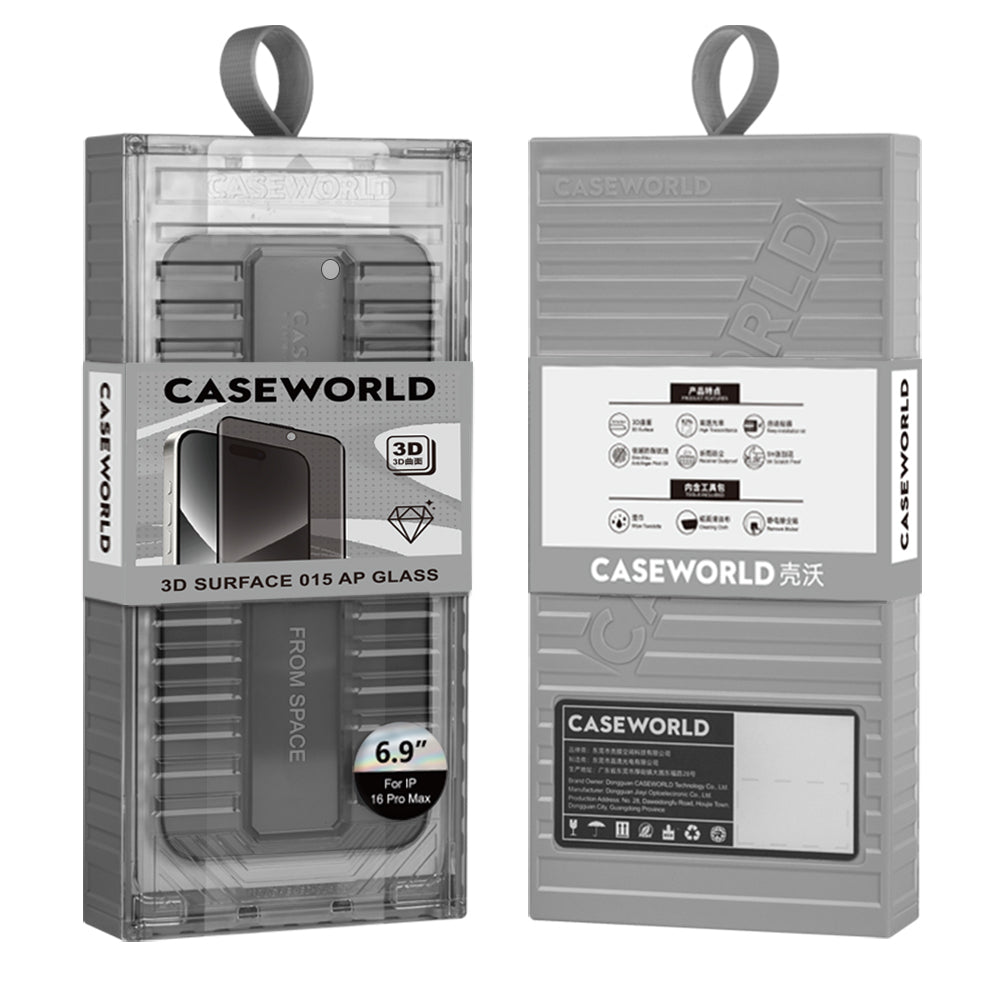 CaseWorld Ultra-Thin Serisi iPhone 16 Pro Max TMQ Privacy 0.15mm 3D Cam Ekran Koruyucu + Uygulama Aparatlı