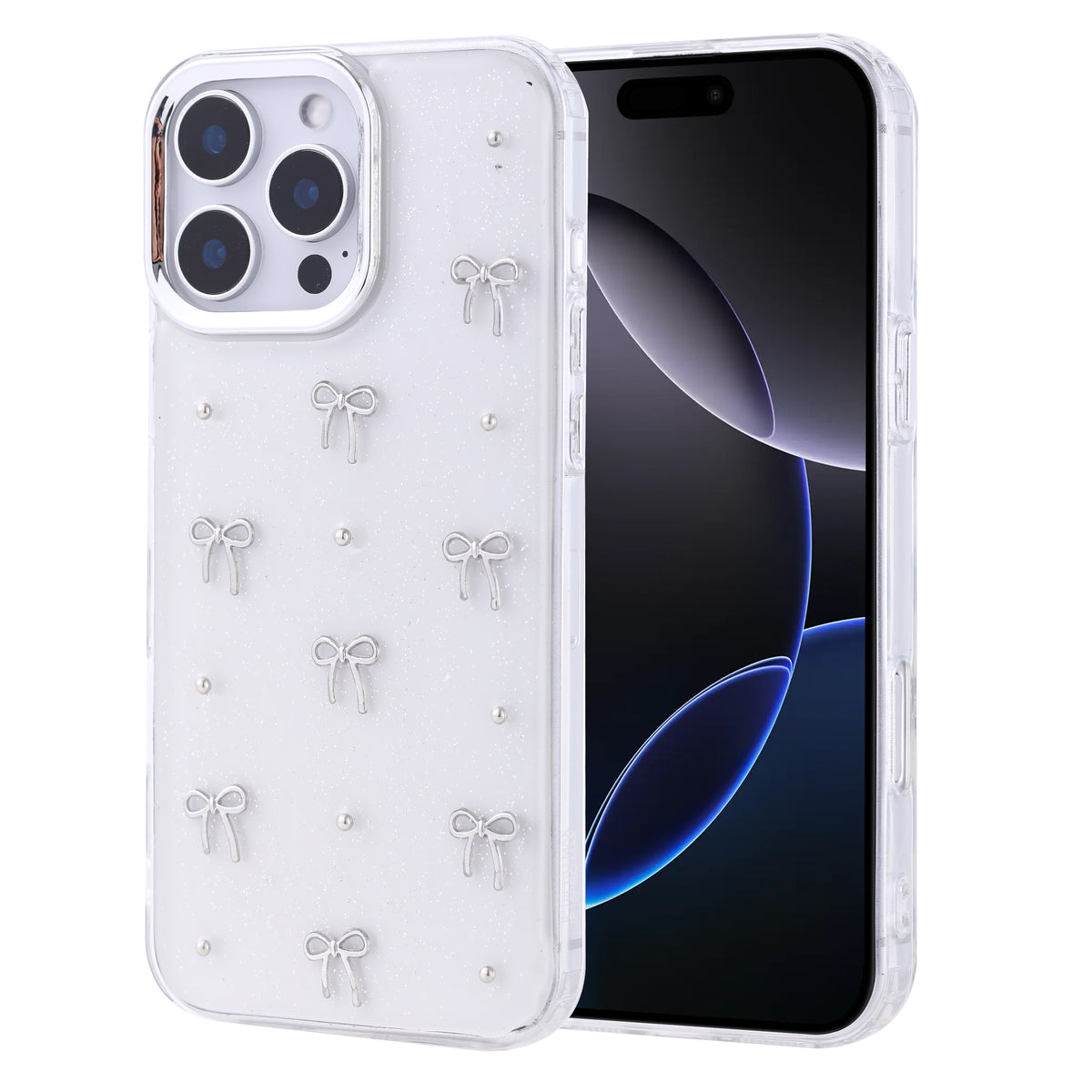 Cepax iPhone 16 Pro Max Airbag Tasarımlı Simli Şeffaf Kutup Kılıf