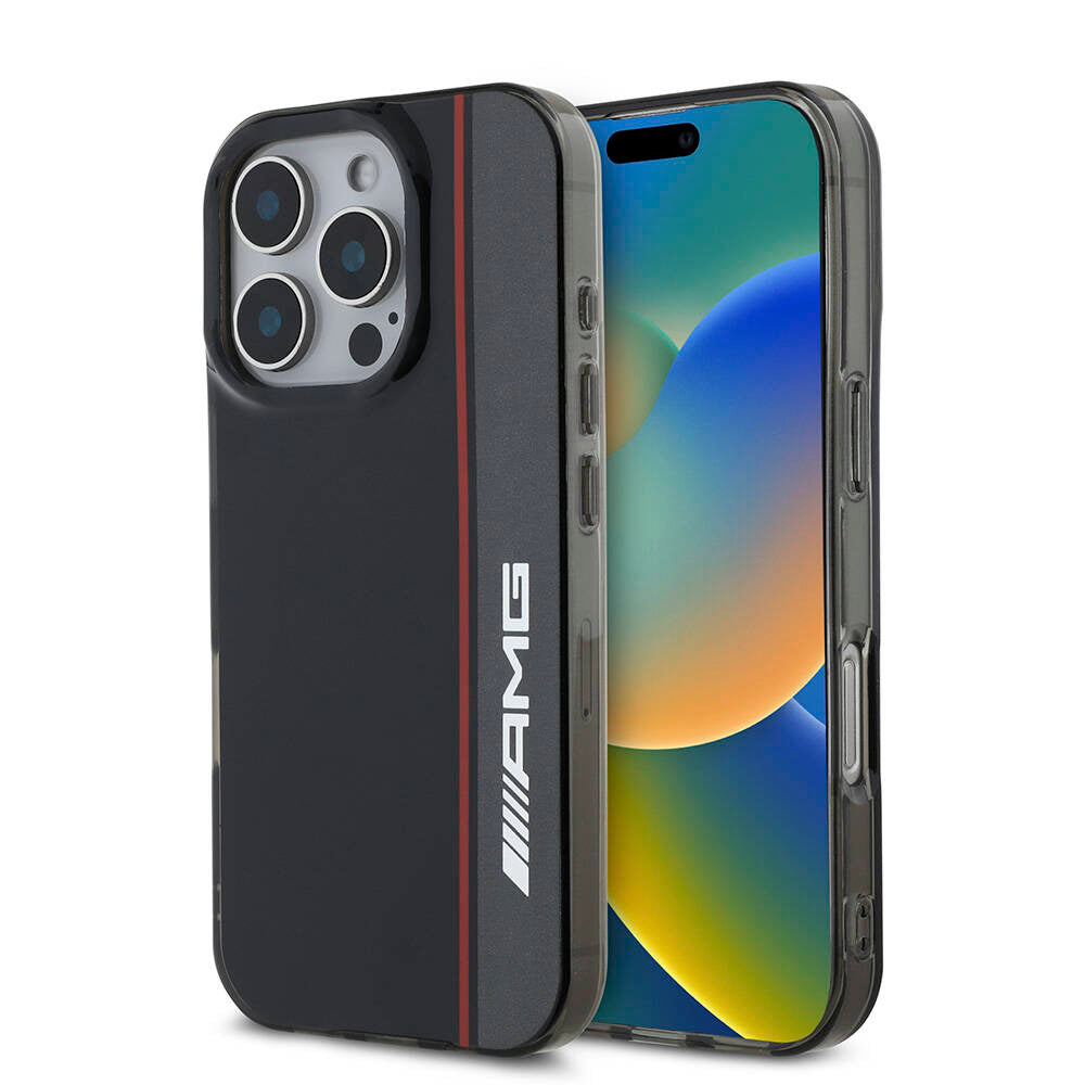AMG iPhone 16 Pro Max Orjinal Lisanslı M-safe Şarj Özellikli IML Baskı Logolu Çift Katmanlı Bow Lines Kılıf