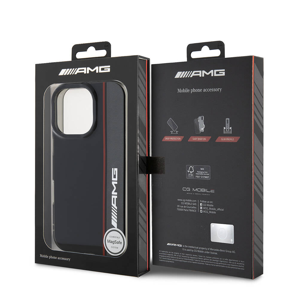 AMG iPhone 16 Pro Max Orjinal Lisanslı M-safe Şarj Özellikli IML Baskı Logolu Çift Katmanlı Bow Lines Kılıf
