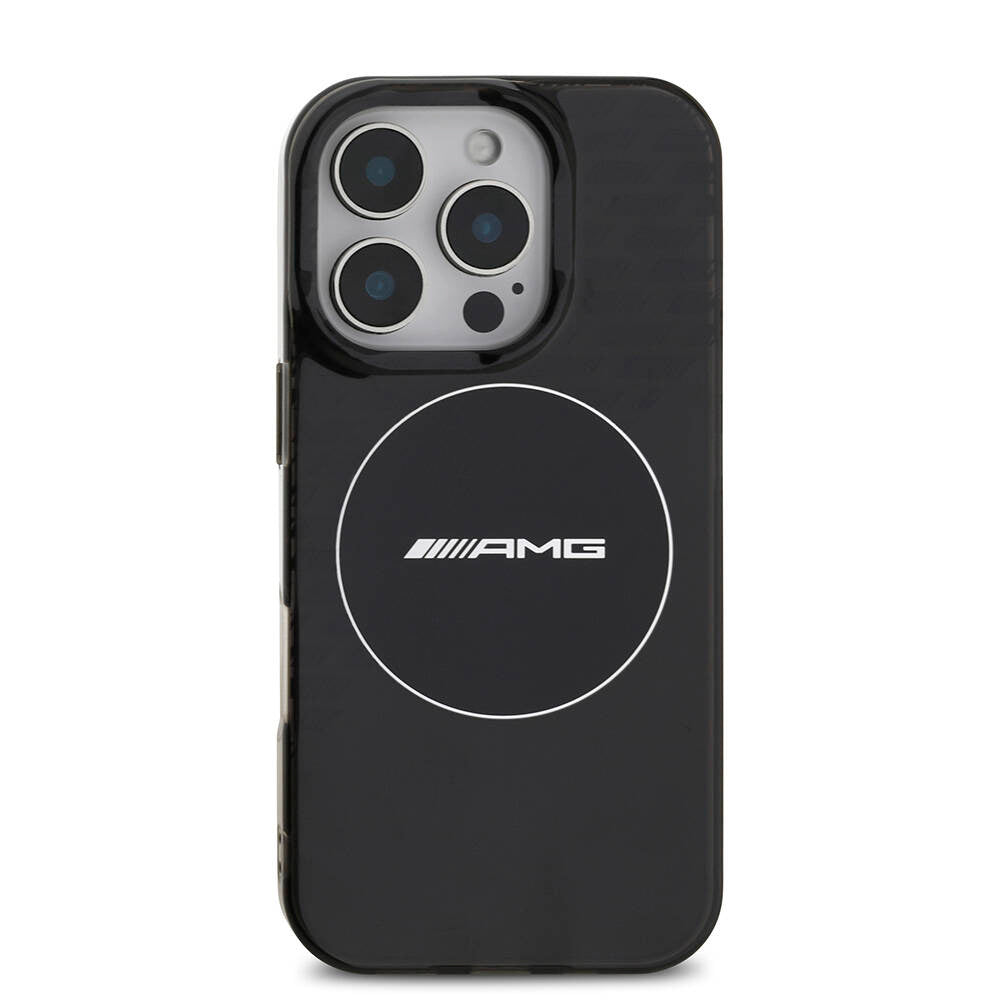 AMG iPhone 16 Pro Max Orjinal Lisanslı M-safe Şarj Özellikli IML Baskı Logolu Smoked Kılıf