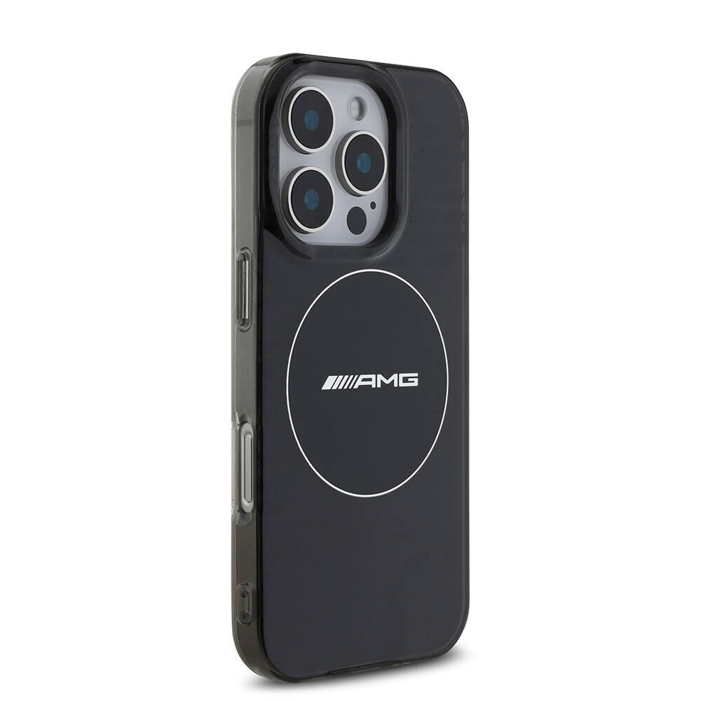 AMG iPhone 16 Pro Max Orjinal Lisanslı M-safe Şarj Özellikli IML Baskı Logolu Smoked Kılıf