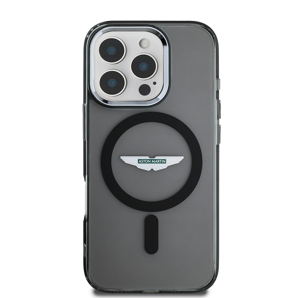 Apple iPhone 16 Pro Max Aston Martin Orjinal Lisanslı M-safe Şarj Özellikli IML Baskı Logolu Buzlu Kılıf