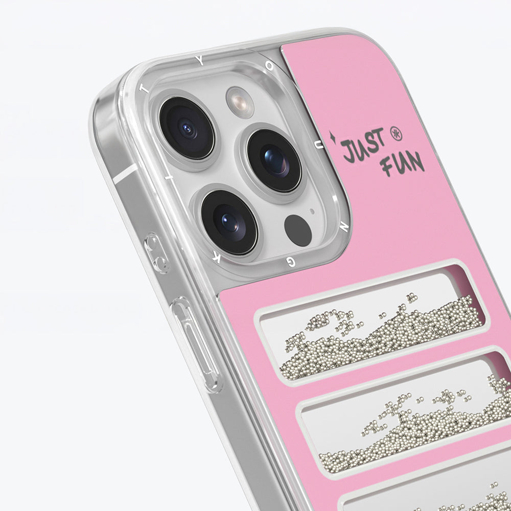Youngkit Jump Serisi iPhone 16 Pro Max Kılıf Aynalı ve Boncuklu Tasarım Kılıf