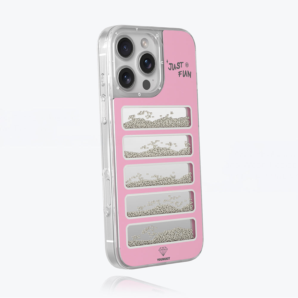 Youngkit Jump Serisi iPhone 16 Pro Max Kılıf Aynalı ve Boncuklu Tasarım Kılıf