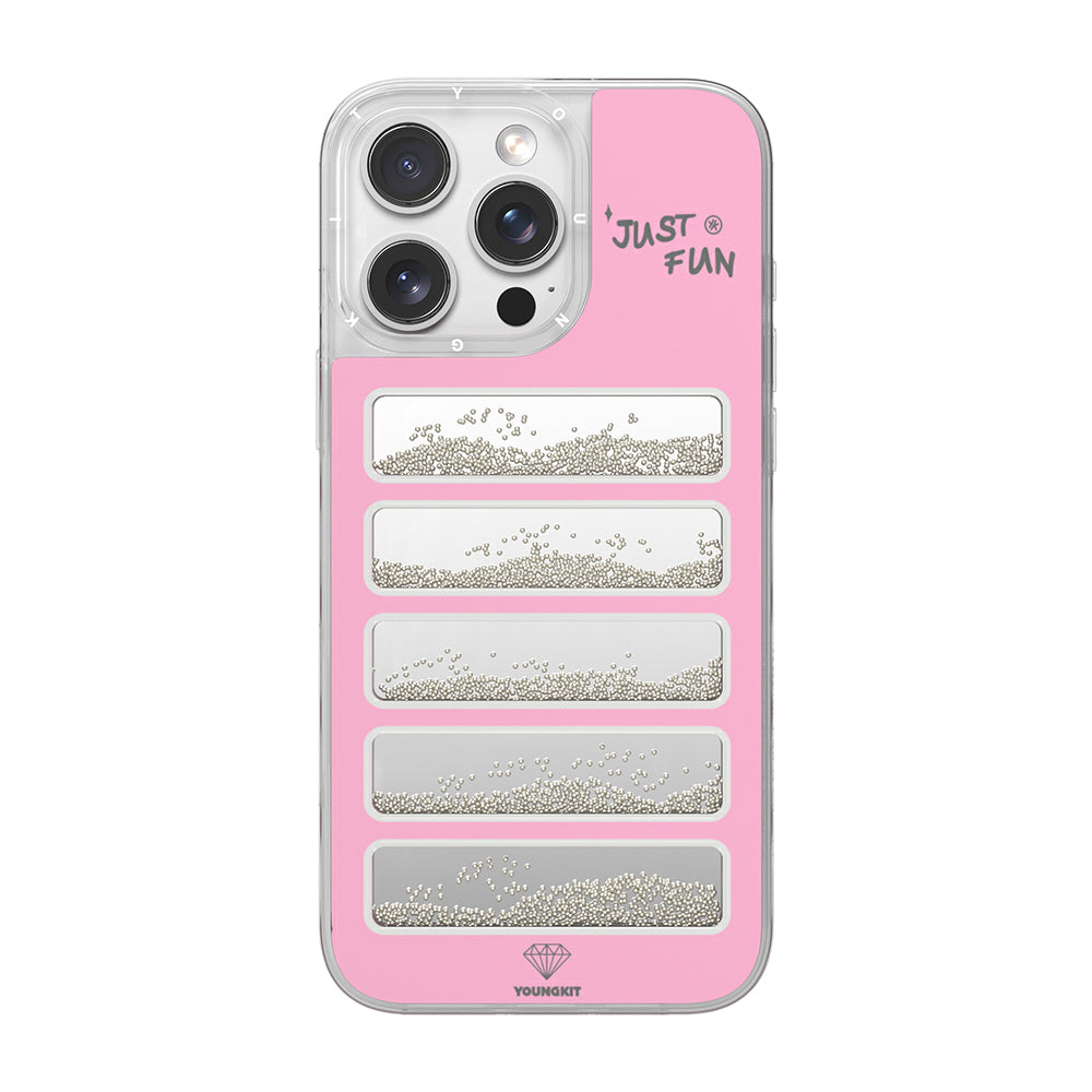 Youngkit Jump Serisi iPhone 16 Pro Max Kılıf Aynalı ve Boncuklu Tasarım Kılıf