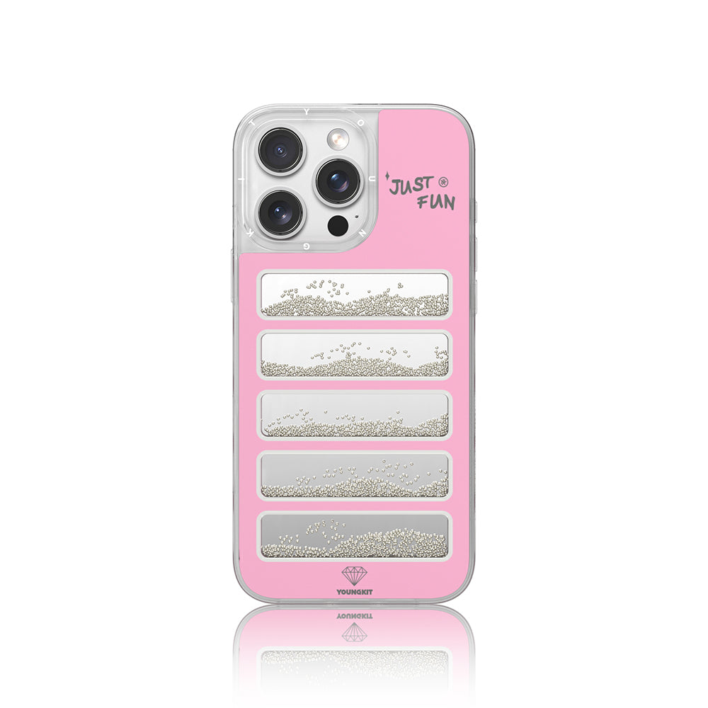 Youngkit Jump Serisi iPhone 16 Pro Max Kılıf Aynalı ve Boncuklu Tasarım Kılıf
