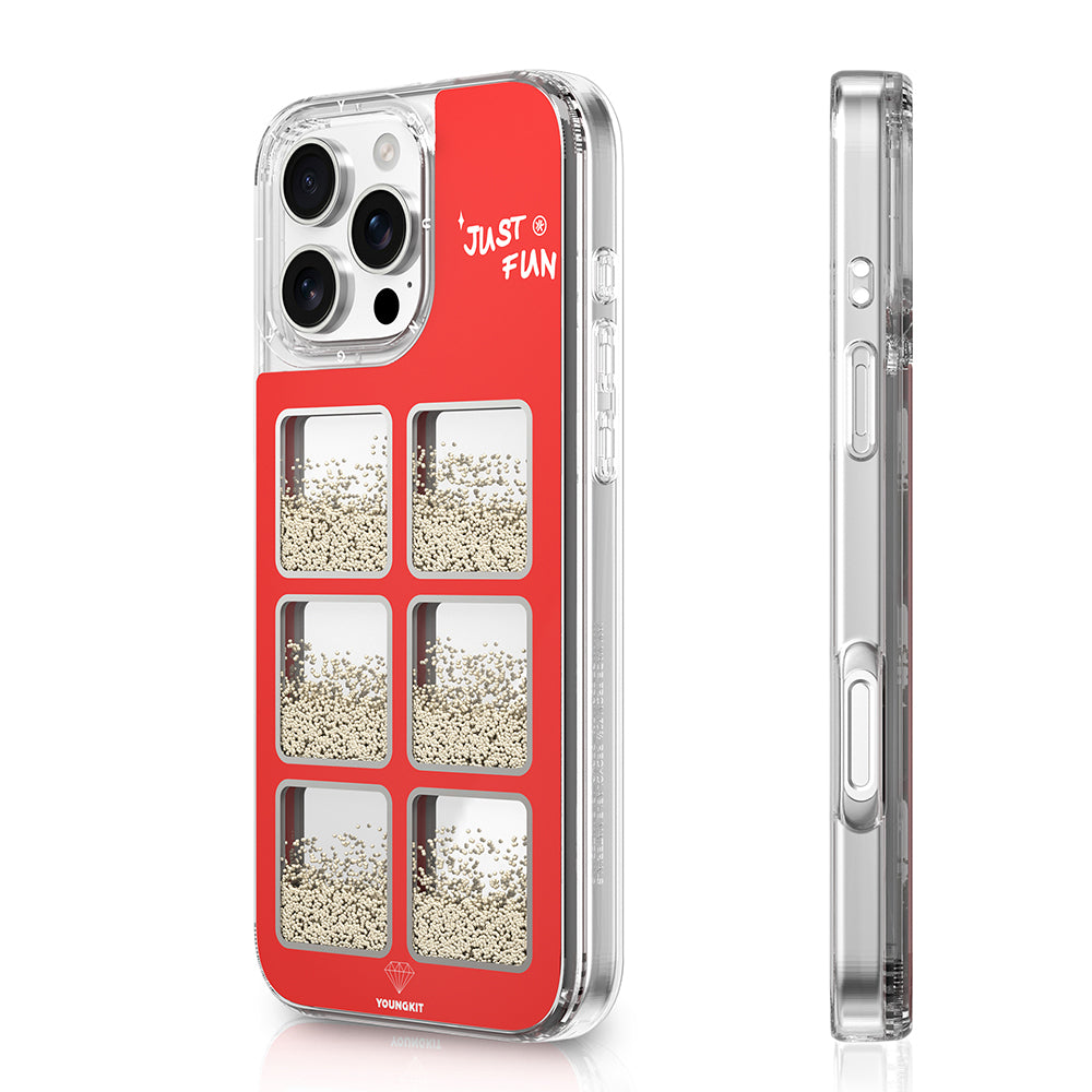 Youngkit Spirit Serisi iPhone 16 Pro Max Kılıf Aynalı ve Boncuklu Tasarım Telefon Kılıfı