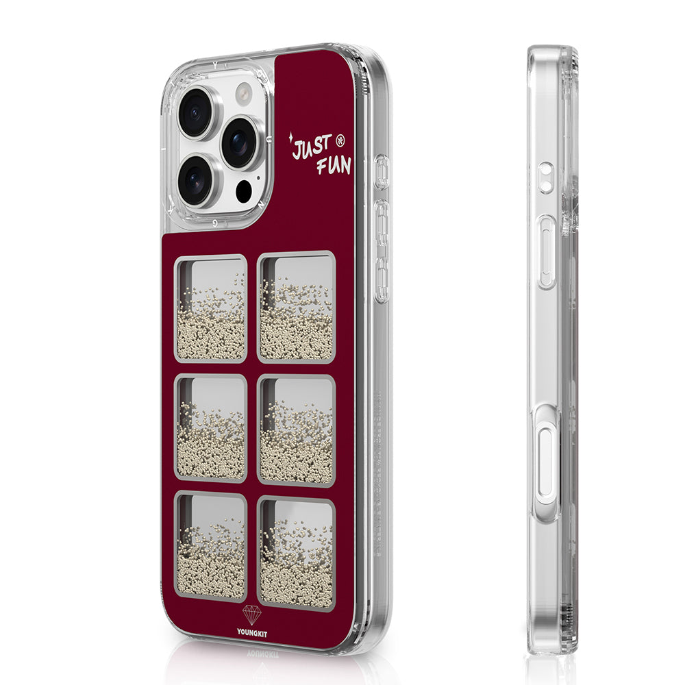 Youngkit Spirit Serisi iPhone 16 Pro Max Kılıf Aynalı ve Boncuklu Tasarım Telefon Kılıfı
