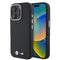 BMW iPhone 16 Pro Max Orjinal Lisanslı Tam Sarılmış Kevlar Tasarımlı Metal Logo Suni Deri Telefon Kılıfı