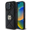 DKNY iPhone 16 Pro Max Orjinal Lisanslı Kapitone Tasarımlı Metal Logolu Deri Kılıf