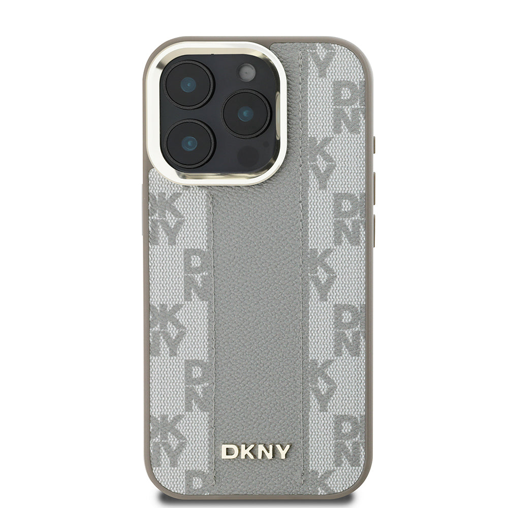 DKNY iPhone 16 Pro Max Orjinal Lisanslı M-safe Şarj Özellikli 3D Yazılı Checkered Pattern Kılıf