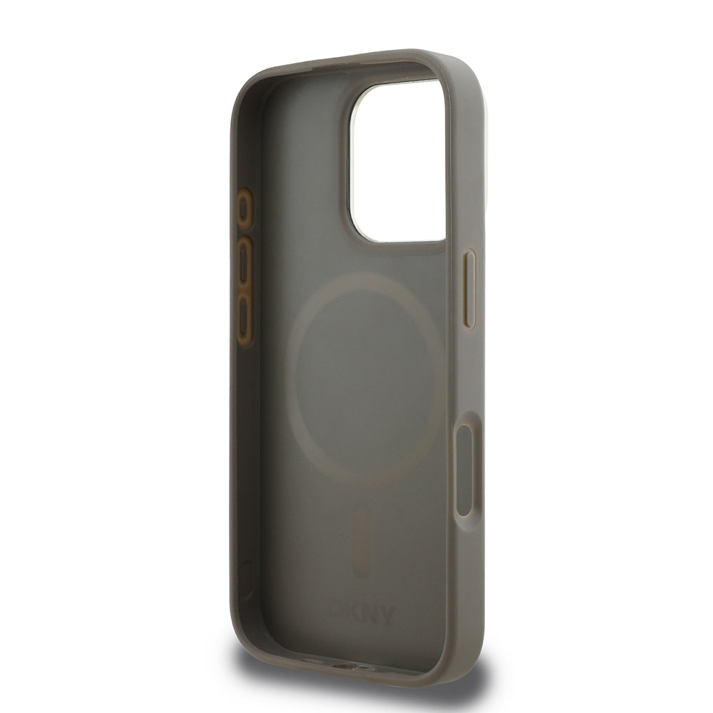 DKNY iPhone 16 Pro Max Orjinal Lisanslı M-safe Şarj Özellikli 3D Yazılı Checkered Pattern Kılıf