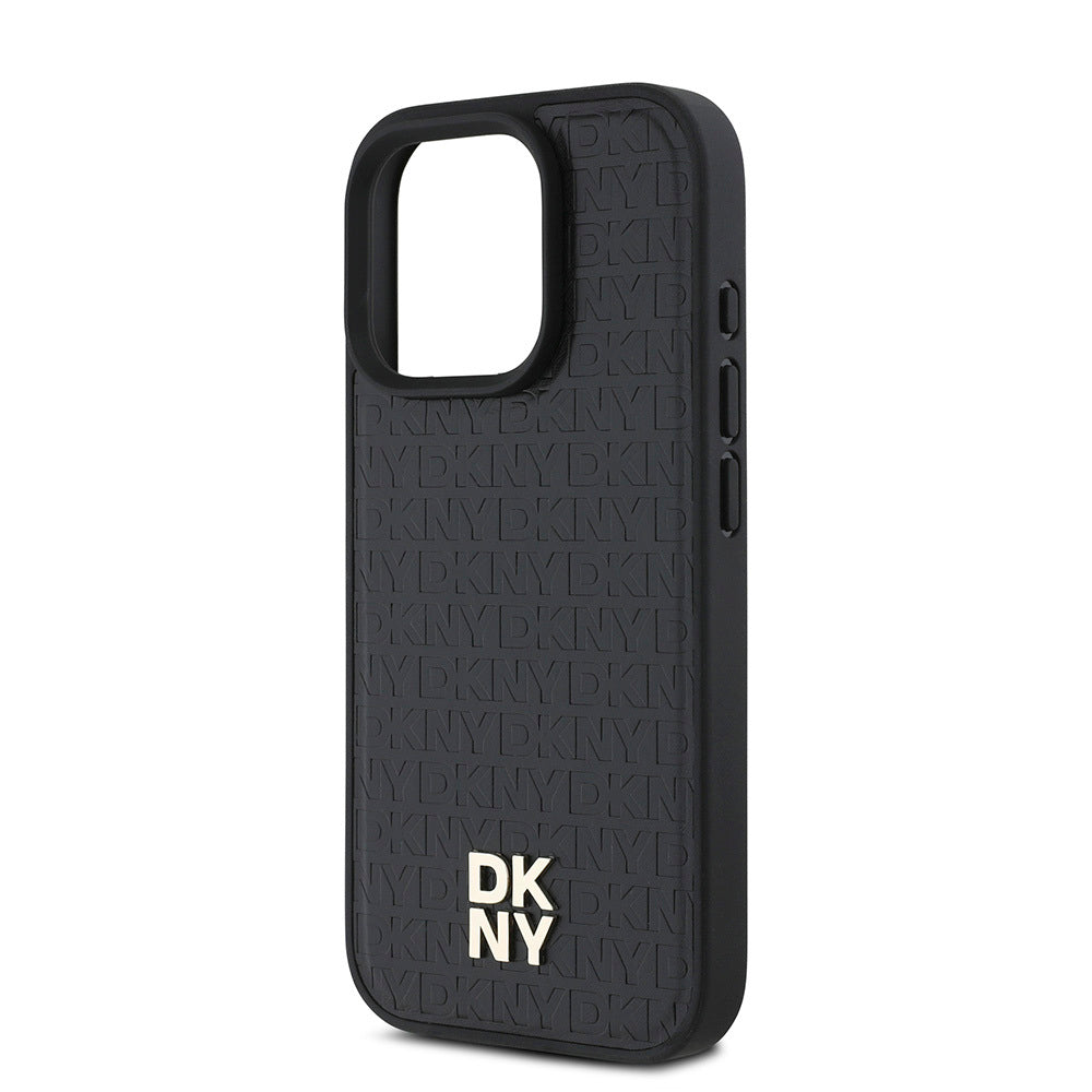 DKNY iPhone 16 Pro Max Orjinal Lisanslı M-safe Şarj Özellikli 3D Yazılı Repeat Pattern Kılıf