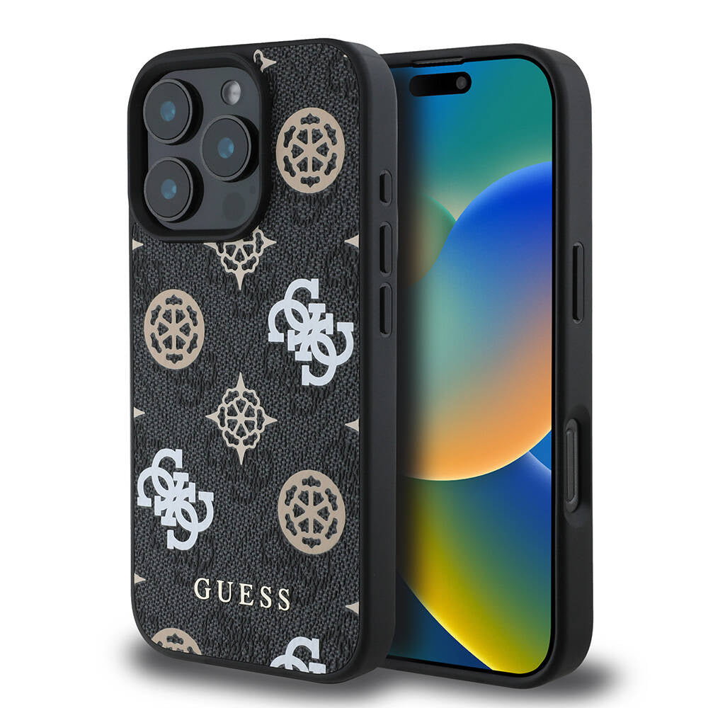 Guess iPhone 16 Pro Max Orjinal Lisanslı Magsafe Şarj Özellikli 4G Desenli Yazı Logolu Peony Telefon Kılıfı - 1