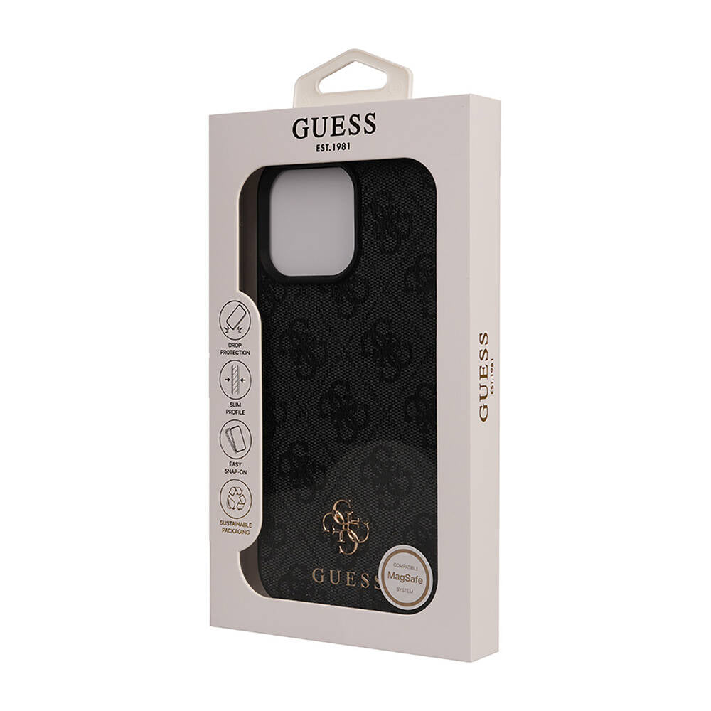 Guess iPhone 16 Pro Max Orjinal Lisanslı Magsafe Şarj Özellikli Small 4G Classic Telefon Kılıfı