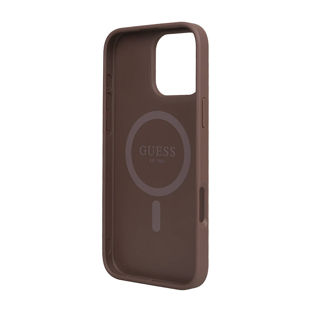 Guess iPhone 16 Pro Max Orjinal Lisanslı Magsafe Şarj Özellikli Small 4G Classic Telefon Kılıfı