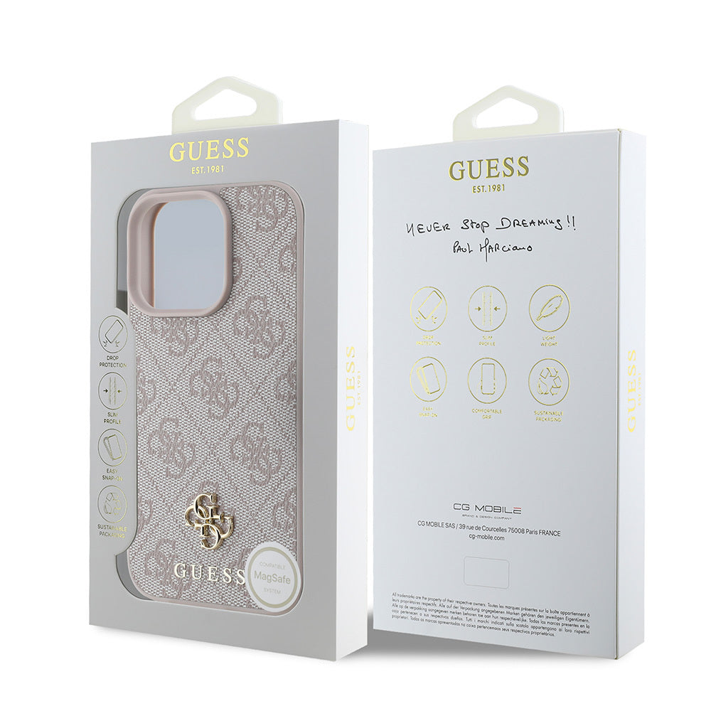 Guess iPhone 16 Pro Max Orjinal Lisanslı Magsafe Şarj Özellikli Small 4G Classic Telefon Kılıfı