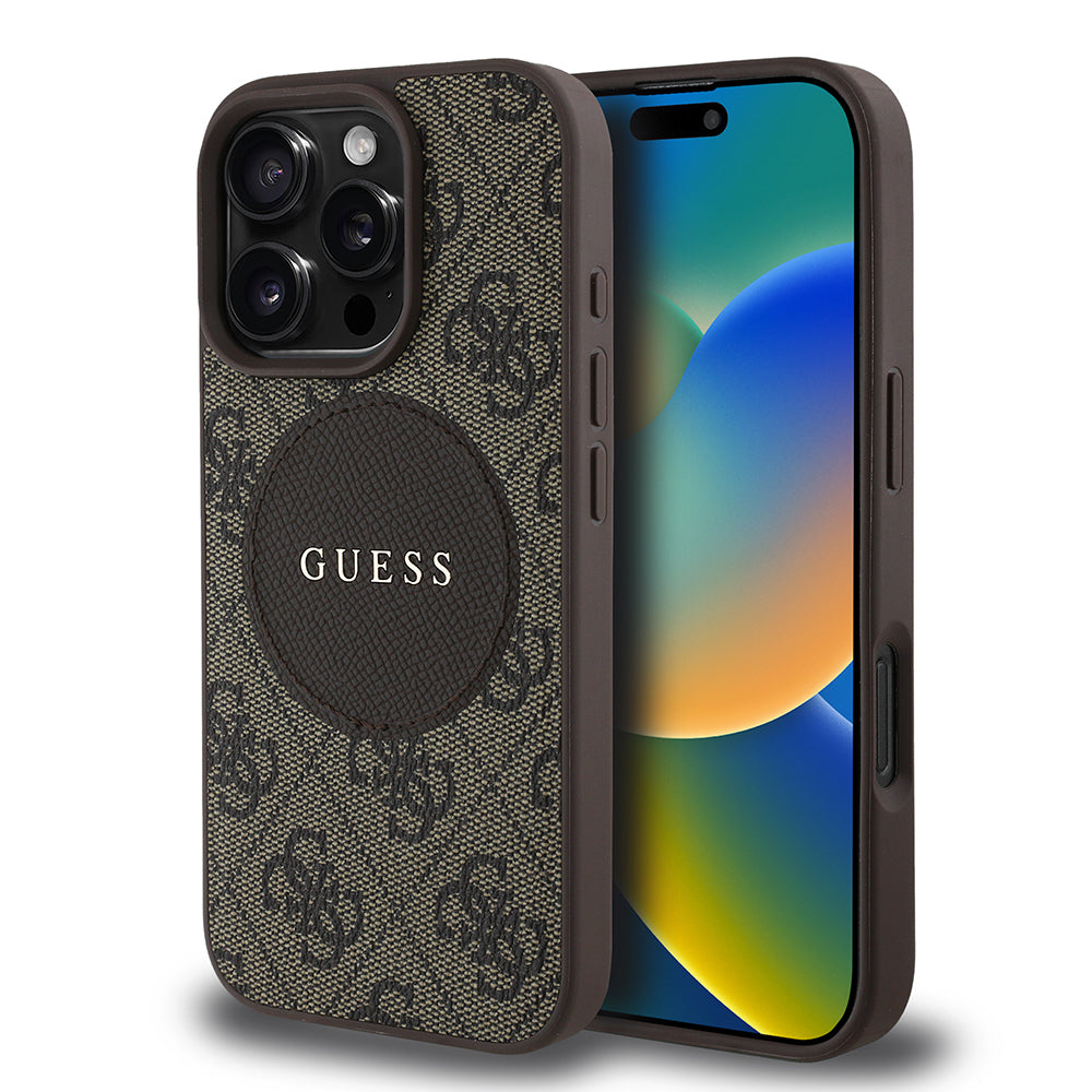 Guess iPhone 16 Pro Max Orjinal Lisanslı Magsafe Şarj Özellikli Yazı Logolu Circle Classic Kılıf