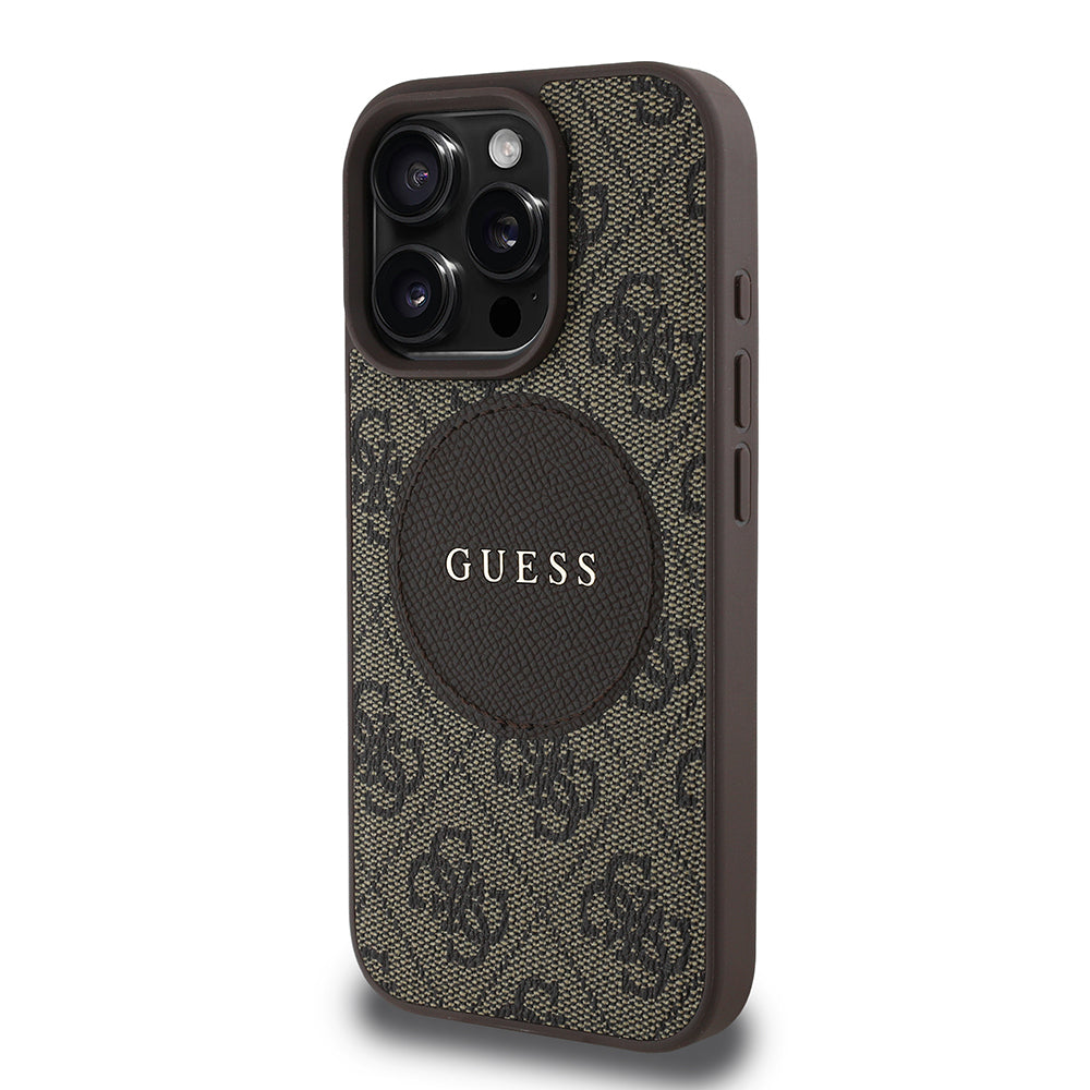 Guess iPhone 16 Pro Max Orjinal Lisanslı Magsafe Şarj Özellikli Yazı Logolu Circle Classic Kılıf