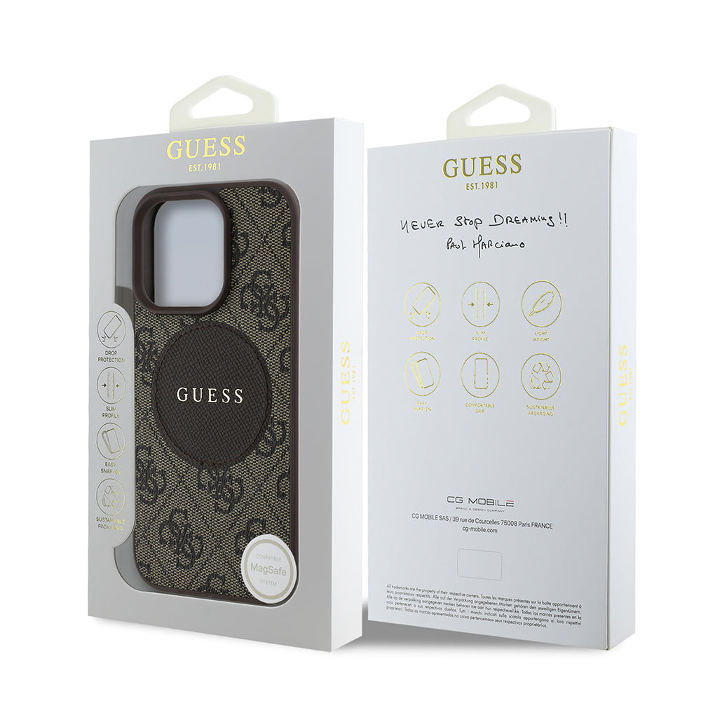 Guess iPhone 16 Pro Max Orjinal Lisanslı Magsafe Şarj Özellikli Yazı Logolu Circle Classic Kılıf