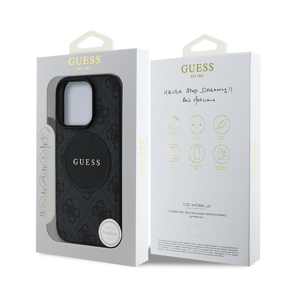 Guess iPhone 16 Pro Max Orjinal Lisanslı Magsafe Şarj Özellikli Yazı Logolu Circle Classic Kılıf