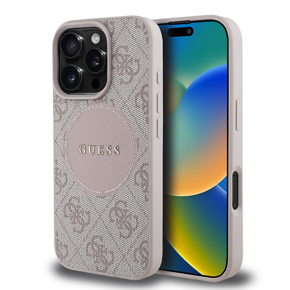 Guess iPhone 16 Pro Max Orjinal Lisanslı Magsafe Şarj Özellikli Yazı Logolu Circle Classic Kılıf