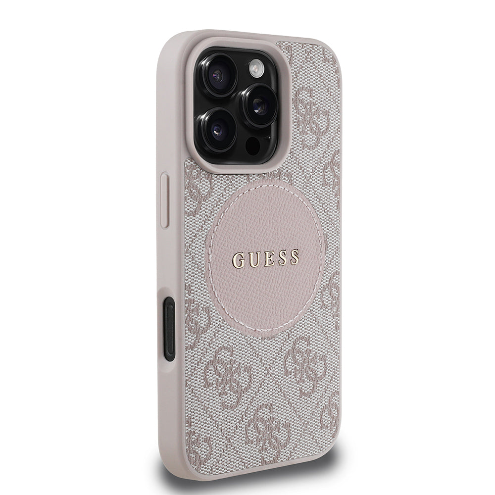 Guess iPhone 16 Pro Max Orjinal Lisanslı Magsafe Şarj Özellikli Yazı Logolu Circle Classic Kılıf