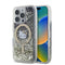 Hello Kitty iPhone 16 Pro Max Orjinal Lisanslı M-safe Şarj Özellikli IML Baskı Kitty Head Logolu Sıvılı Simli Altın Ateşi Kılıf